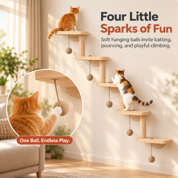 AUVANOM® Ascend Cat Wall Shelves – 5 Tiers