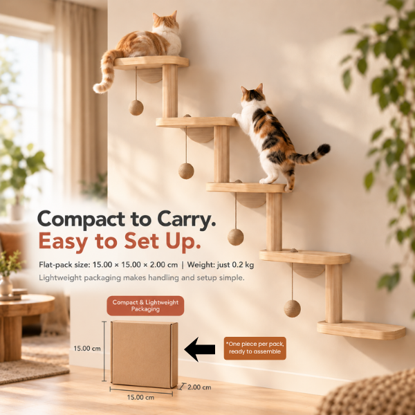 AUVANOM® Ascend Cat Wall Shelves – 5 Tiers