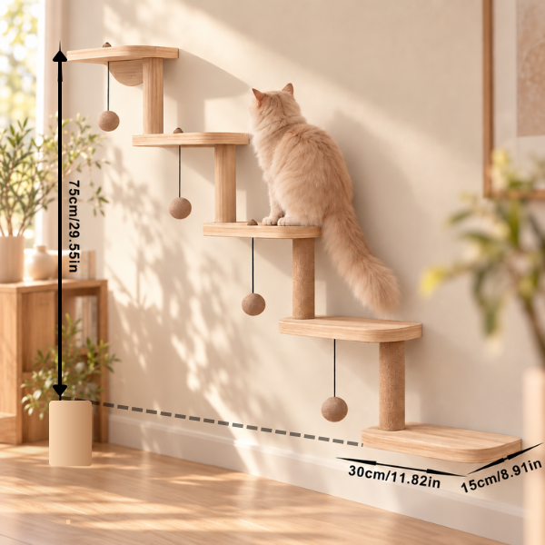 AUVANOM® Ascend Cat Wall Shelves – 5 Tiers