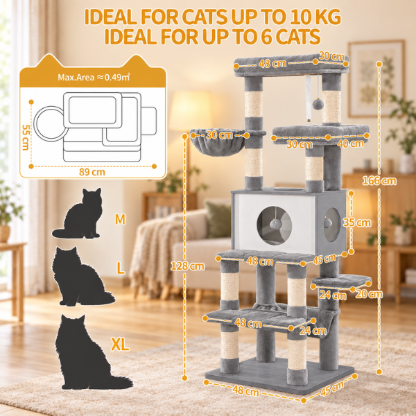 AUVANOM® Aspen Cat Tree – 166 cm