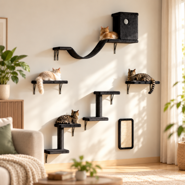 AUVANOM® Skyline Cat Wall Set – 6 Pieces