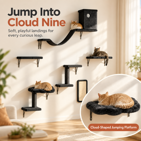 AUVANOM® Skyline Cat Wall Set – 6 Pieces