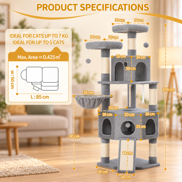 AUVANOM® Windsor Cat Tree – 174 cm