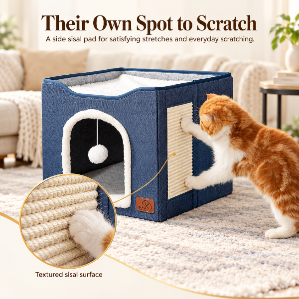 AUVANOM® Cosy Cube Cat Bed