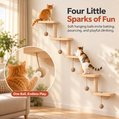AUVANOM® Ascend Cat Wall Shelves – 5 Tiers