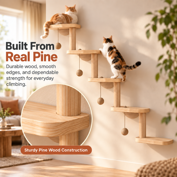 AUVANOM® Ascend Cat Wall Shelves – 5 Tiers