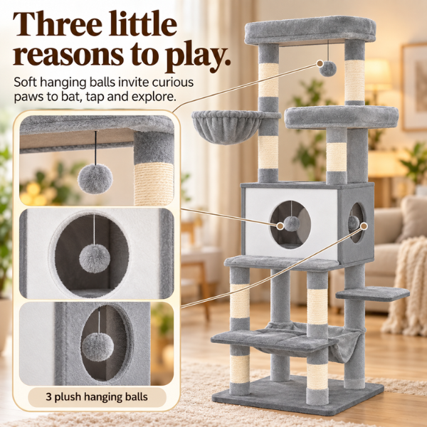 AUVANOM® Aspen Cat Tree – 166 cm