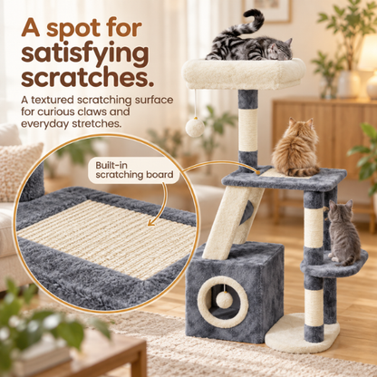 AUVANOM® Maple Cat Tree – 107 cm