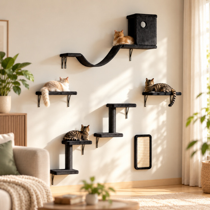 AUVANOM® Skyline Cat Wall Set – 6 Pieces