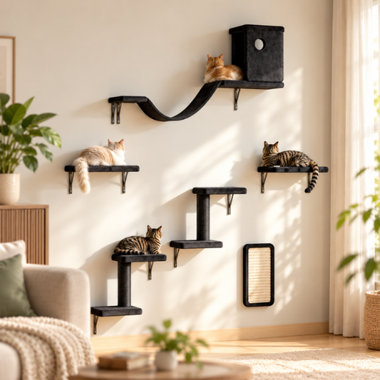 AUVANOM® Skyline Cat Wall Set – 6 Pieces