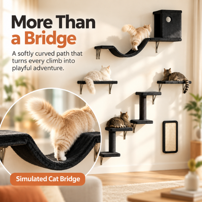 AUVANOM® Skyline Cat Wall Set – 6 Pieces