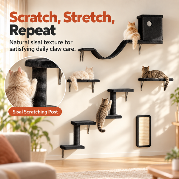 AUVANOM® Skyline Cat Wall Set – 6 Pieces