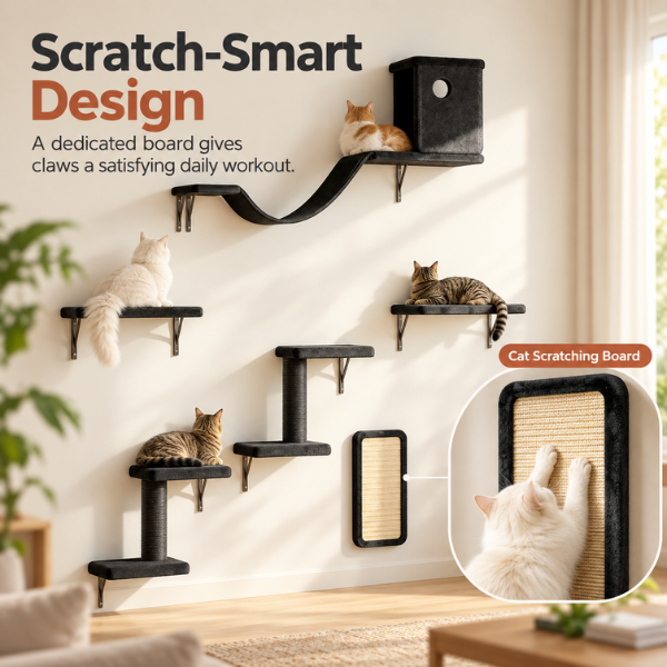 AUVANOM® Skyline Cat Wall Set – 6 Pieces